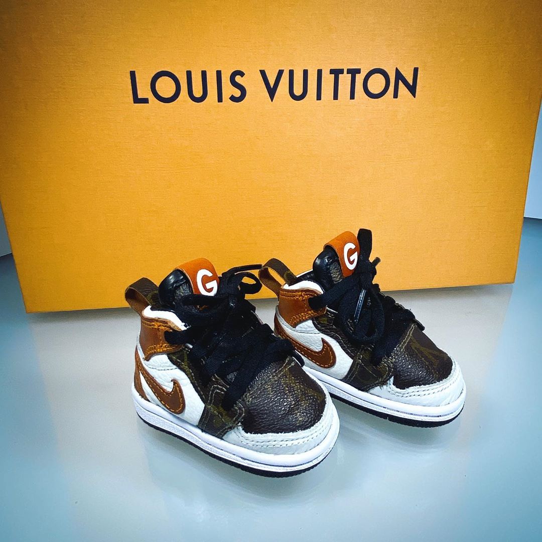 Louis Vuitton Shattered Backboard Jordan 1 Custom Hand Painted
