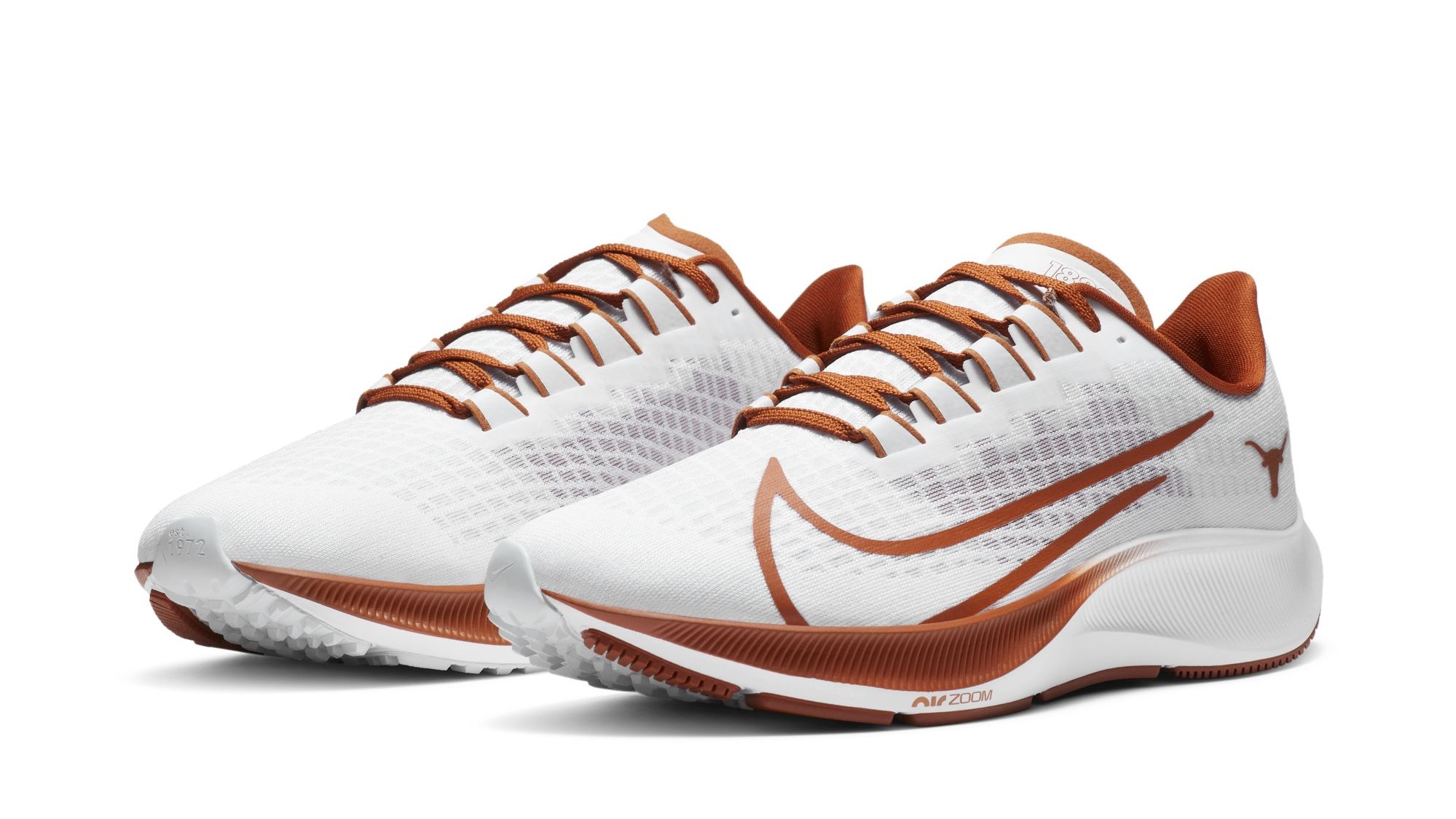 Nike Air Zoom Pegasus 37 University of Texas Longhorns UT White Burnt Orange Week Zero Header