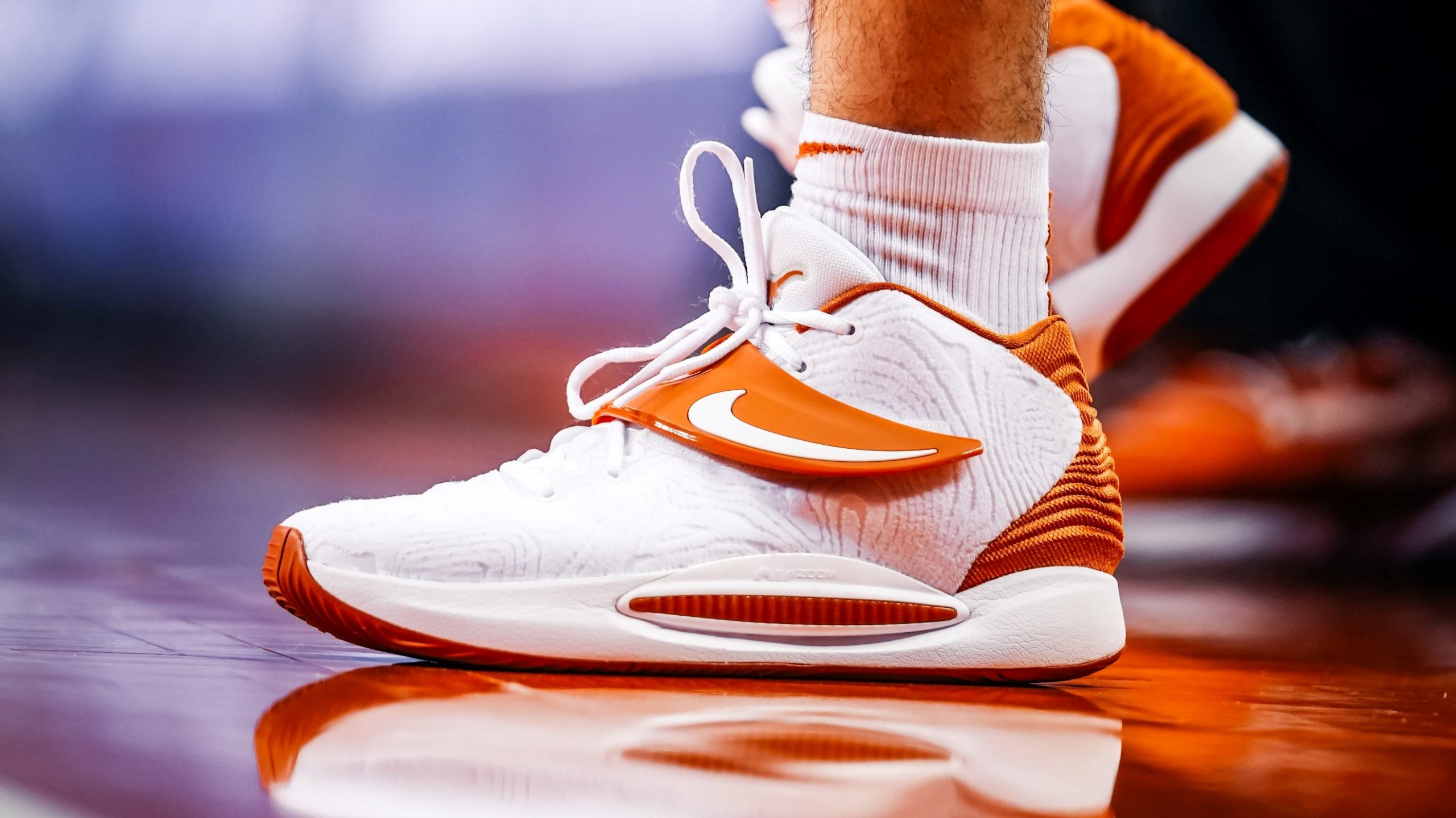 Nike KD14 KD 14 PE Player Exclusive Kevin Durant University of Texas Longhorns UT White Burnt Orange 2 WIDE