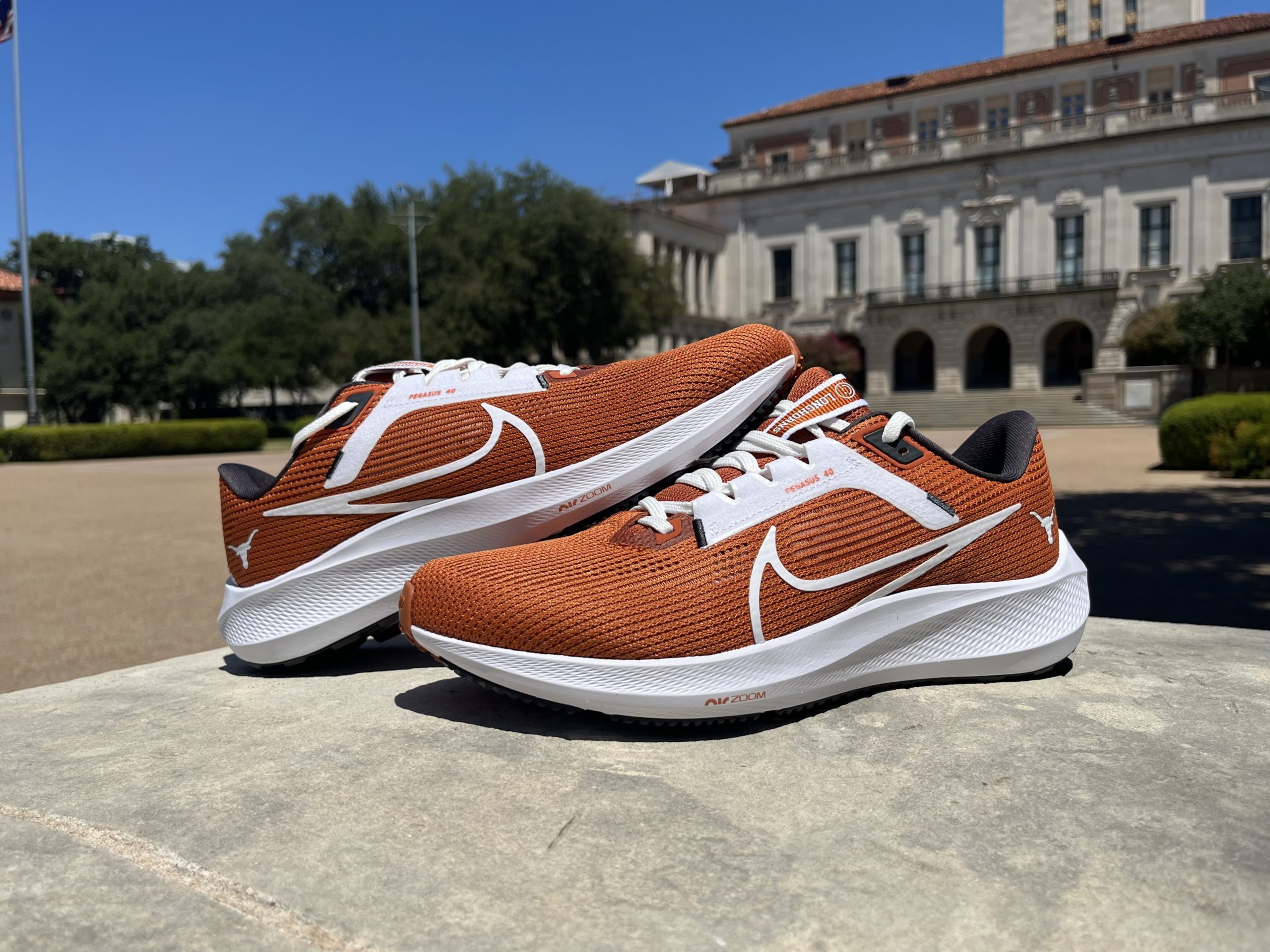 Nike Air Zoom Pegasus 40 University of Texas Longhorns UT Burnt Orange Week Zero Texas Sneakers Pic 12