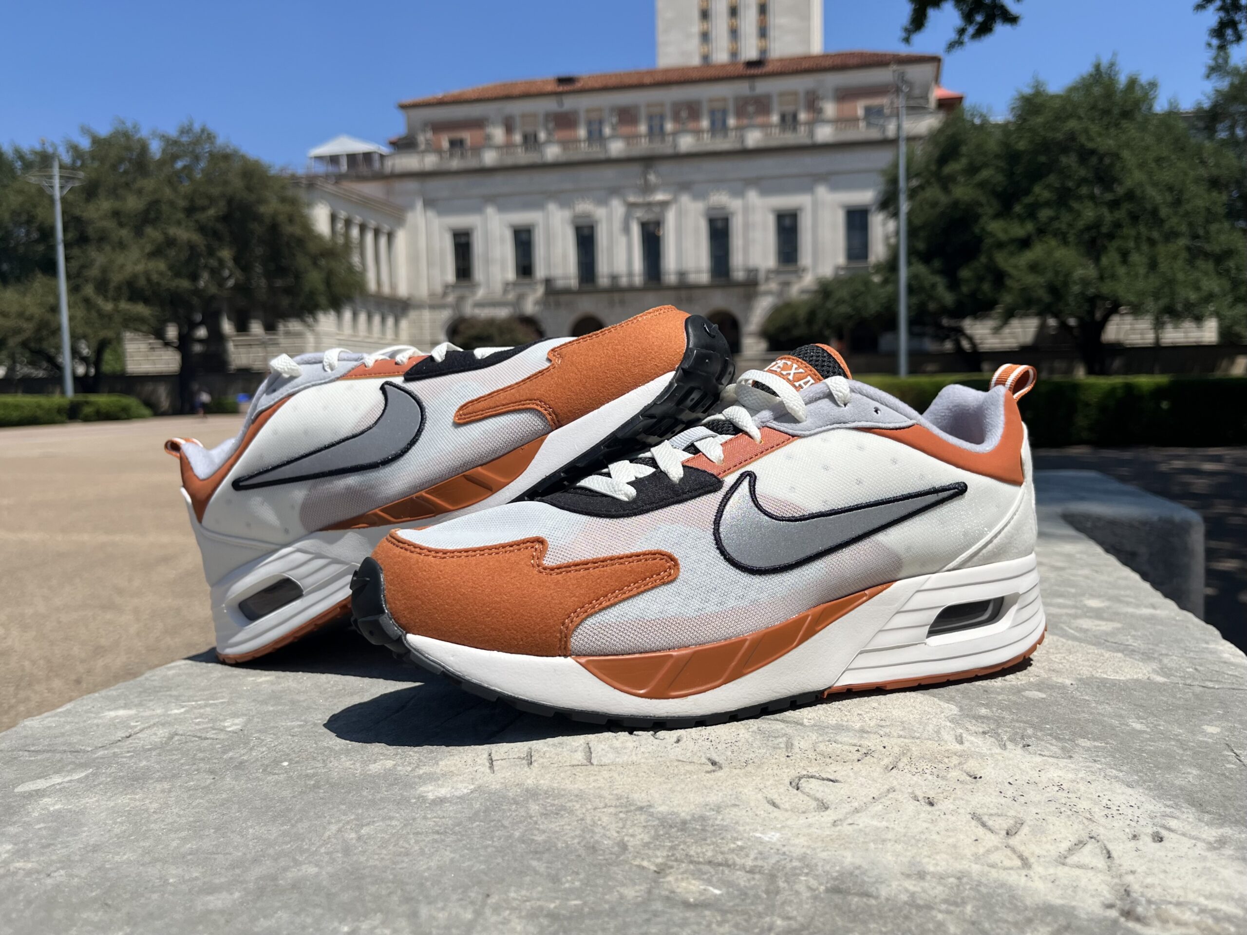 Nike orange and white sneakers best sale